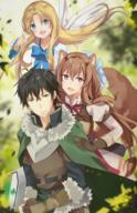 artist:k-rumi character:firo_(tate_no_yuusha_no_nariagari) character:iwatani_naofumi character:raphtalia copyright:tate_no_yuusha_no_nariagari general:1boy general:2girls general:animal_ear_fluff general:animal_ears general:black_hair general:blonde_hair general:blue_bow general:blue_bowtie general:blue_eyes general:blurry general:blurry_background general:blush general:bow general:bowtie general:brown_hair general:cape general:closed_mouth general:cowboy_shot general:day general:dress general:feathered_wings general:floating general:green_cape general:green_eyes general:hug general:hug_from_behind general:layered_sleeves general:long_hair general:long_sleeves general:looking_at_viewer general:multiple_girls general:neck_ribbon general:open_mouth general:outdoors general:parted_bangs general:purple_eyes general:raccoon_ears general:raccoon_girl general:raccoon_tail general:red_bow general:red_bowtie general:ribbon general:shield general:short_hair general:short_over_long_sleeves general:short_sleeves general:smile general:standing general:tail general:upper_body general:very_long_hair general:waving general:white_dress general:white_wings general:wings meta:clothing_request meta:commentary meta:highres technical:grabber // 1155x1785 // 11.3MB