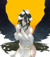 artist:mi8pq character:albedo copyright:overlord_(maruyama) general:1girl general:ahoge general:black_hair general:black_wings general:breasts general:demon_girl general:dress general:female general:gloves general:hair_between_eyes general:hip_vent general:horns general:large_breasts general:long_hair general:looking_at_viewer general:mi8q general:smile general:solo general:white_dress general:white_gloves general:wings general:yellow_eyes medium:simple_background tagme technical:grabber // 794x900 // 521.2KB