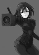 artist:malcolm_x_(artist) character:sanakan copyright:blame! general:1girl general:arm_cannon general:black_hair general:breasts general:closed_mouth general:cyborg general:graviton_beam_emitter general:greyscale general:looking_at_viewer general:monochrome general:pale_skin general:short_hair general:simple_background general:solo general:weapon meta:highres technical:grabber // 1400x1980 // 730.0KB