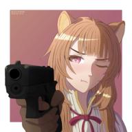 artist:alpen character:raphtalia copyright:tate_no_yuusha_no_nariagari general:1girl general:aiming general:aiming_at_viewer general:animal_ear_fluff general:animal_ears general:blush general:brown_hair general:fluffy general:glock general:glock_19 general:gun general:handgun general:pink_eyes general:pout general:raccoon_ears general:raccoon_girl general:tanuki general:weapon meta:absurdres meta:highres meta:self-upload technical:grabber // 4096x4096 // 3.3MB