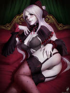 artist:georgy_stacker artist:themaestronoob character:shalltear_bloodfallen copyright:overlord_(maruyama) general:1girl general:ass general:black_panties general:black_underwear general:blush general:breasts general:cameltoe general:erect_nipples general:fang general:fangs general:female general:female_only general:garter_belt general:legs general:long_hair general:looking_at_viewer general:looking_back general:lying general:nipples general:pale_skin general:pantsu general:pussy general:red_eyes general:silver_hair general:smile general:solo general:stockings general:thighhighs general:underwear general:vampire general:white_hair medium:high_resolution metadata:2019 metadata:color metadata:digital_media_(artwork) metadata:highres tagme technical:grabber // 1280x1707 // 220.2KB