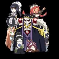 character:ainz_ooal_gown character:cz2128_delta character:entoma_vasilissa_zeta character:lupusregina_beta character:narberal_gamma character:solution_epsilon character:yuri_alpha copyright:overlord_(maruyama) general:1boy general:6+girls general:android general:apron general:armor general:armored_dress general:black_eyes general:black_hair general:blonde_hair general:blue_eyes general:braid general:chibi general:dark_skin general:detached_sleeves general:double_bun general:dress general:drill_hair general:dullahan general:eyepatch general:gauntlets general:glasses general:hat general:hiding general:hood general:insect_girl general:long_sleeves general:maid general:maid_apron general:maid_headdress general:multiple_girls general:pink_hair general:ponytail general:red_hair general:ribbon general:robe general:scarf general:skeleton general:sleeping general:slime general:twin_braids general:undead general:werewolf metadata:transparent_background tagme technical:grabber // 800x800 // 615.4KB