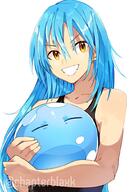 artist:yasaikakiage character:rimuru_tempest character:rimuru_tempest_(slime) copyright:tensei_shitara_slime_datta_ken general:1girl general:black_tank_top general:blue_hair general:collarbone general:creature general:grin general:holding general:holding_creature general:long_hair general:looking_at_viewer general:simple_background general:smile general:solo general:tank_top general:twitter_username general:upper_body general:white_background general:yellow_eyes meta:commission technical:grabber // 710x1000 // 101.3KB