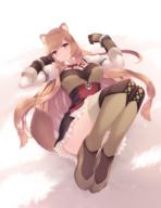 artist:cait_aron character:raphtalia copyright:tate_no_yuusha_no_nariagari general:1girl general:animal_ears general:blush general:boots general:breasts general:brown_footwear general:brown_gloves general:brown_hair general:closed_mouth general:cuffs general:frilled_skirt general:frills general:full_body general:gloves general:hair_between_eyes general:large_breasts general:long_hair general:long_sleeves general:looking_at_viewer general:lying general:on_back general:raccoon_ears general:raccoon_girl general:raccoon_tail general:red_eyes general:shackles general:skirt general:smile general:solo general:tail general:thigh_boots general:thighhighs general:very_long_hair meta:absurdres meta:commentary meta:highres meta:md5_mismatch meta:resolution_mismatch meta:source_smaller technical:grabber // 4724x6142 // 11.6MB