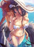 character:albedo character:lupusregina_beta copyright:overlord_(maruyama) general:2girls general:ahoge general:animal_ear_fluff general:animal_ears general:bikini general:black_feathers general:black_hair general:black_wings general:blush general:braid general:breast_grab general:breasts general:cleavage general:demon_girl general:demon_horns general:demon_wings general:feathered_wings general:grabbing general:grabbing_from_behind general:horns general:large_breasts general:long_hair general:looking_at_viewer general:low_wings general:mitsu_(mitsu_art) general:multiple_girls general:navel general:red_hair general:single_braid general:slit_pupils general:swimsuit general:wings general:yellow_eyes general:yuri metadata:commentary tagme technical:grabber // 658x900 // 125.1KB