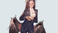 artist:krin character:albedo copyright:overlord_(maruyama) general:brown_hair general:demon general:glasses general:horns general:long_hair general:suit general:wings general:wristwear general:yellow_eyes tagme technical:grabber // 1466x857 // 355.3KB