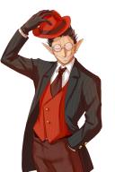 artist:artist_request character:demiurge copyright:overlord_(maruyama) general:1boy general:black_gloves general:brown_hair general:earrings general:formal general:glasses general:gloves general:grin general:hand_in_pocket general:hat general:hat_tip general:jewelry general:necktie general:one_eye_closed general:pointy_ears general:sharp_teeth general:smile general:solo general:suit general:teeth general:vest tagme technical:grabber // 600x900 // 315.5KB