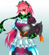 artist:riviathan character:cz2128_delta character:eclair_ecleir_eicler copyright:overlord_(maruyama) general:1boy general:1girl general:animal general:armored_dress general:eyepatch general:frills general:gloves general:green_eyes general:holding general:holding_animal general:long_hair general:maid general:maid_headdress general:penguin general:pink_hair general:scarf tagme technical:grabber // 600x675 // 316.2KB