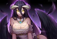 artist:reizdrawing character:albedo copyright:overlord_(maruyama) general:black_hair general:breasts general:cleavage general:demon general:dress general:feathers general:horns general:long_hair general:magic general:wings general:yellow_eyes style:gradient style:waifu2x style:watermark tagme technical:grabber // 1600x1109 // 1.4MB