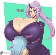 artist:crysnickel character:rimuru_tempest character:shion_(tensei_shitara_slime_datta_ken) copyright:tensei_shitara_slime_datta_ken general:2girls general:big_breasts general:breasts general:cleavage general:female general:female_focus general:female_only general:giant_breasts general:giant_tits general:gigantic_breasts general:gigantic_tits general:hug general:huge_breasts general:large_breasts general:large_tits general:massive_breasts general:massive_tits meta:tagme meta:text technical:grabber // 4000x3867 // 801.8KB