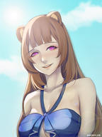 artist:liya_nikorov character:raphtalia copyright:tate_no_yuusha_no_nariagari general:1girl general::d general:animal_ears general:bare_shoulders general:bikini general:blue_bikini general:blue_sky general:blunt_bangs general:breasts general:brown_hair general:cleavage general:day general:long_hair general:looking_at_viewer general:medium_breasts general:open_mouth general:purple_eyes general:raccoon_ears general:raccoon_girl general:sky general:smile general:solo general:swimsuit general:upper_body meta:absurdres meta:bad_id meta:bad_pixiv_id meta:commentary meta:highres meta:photoshop_(medium) technical:grabber // 2473x3300 // 2.5MB