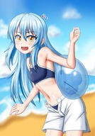 character:rimuru_tempest copyright:tensei_shitara_slime_datta_ken general:1other general:blue_hair general:shorts general:slime_(creature) general:swimsuit technical:grabber // 640x914 // 497.8KB