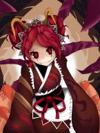 character:entoma_vasilissa_zeta copyright:overlord_(maruyama) general:1girl general:antennae general:female general:insect_girl general:looking_at_viewer general:maid general:maid_headdress general:obi general:red_eyes general:red_hair general:smile general:solo general:wa_maid genre:monster_girl medium:high_resolution tagme technical:grabber // 1213x1603 // 1.2MB