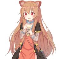 artist:xue_lu character:raphtalia copyright:tate_no_yuusha_no_nariagari general:1girl general:animal_ears general:blush general:brown_hair general:collar general:collarbone general:cowboy_shot general:dress general:hair_between_eyes general:hair_ornament general:hand_up general:holding general:holding_weapon general:long_hair general:long_sleeves general:looking_at_viewer general:open_mouth general:pelvic_curtain general:raccoon_ears general:raccoon_girl general:raccoon_tail general:red_eyes general:short_sword general:simple_background general:sleeves_past_wrists general:solo general:sword general:tail general:tears general:thighs general:wavy_mouth general:weapon general:white_background meta:absurdres meta:commentary_request meta:highres technical:grabber // 4000x4000 // 849.2KB