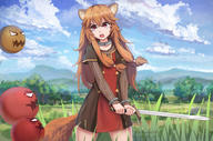 artist:intruder251 character:balloon_(tate_no_yuusha_no_nariagari) character:raphtalia copyright:tate_no_yuusha_no_nariagari general:1girl general:animal_ears general:artist_name general:black_dress general:blue_sky general:brown_hair general:cloud general:collar general:cowboy_shot general:day general:dress general:grass general:hair_between_eyes general:hill general:holding general:holding_sword general:holding_weapon general:long_hair general:long_sleeves general:open_mouth general:outdoors general:raccoon_ears general:raccoon_girl general:raccoon_tail general:red_eyes general:short_dress general:short_sleeves general:sidelocks general:sky general:solo general:standing general:sword general:tail general:tree general:weapon general:wrist_cuffs meta:commentary_request meta:highres meta:photoshop_(medium) technical:grabber // 3162x2096 // 2.7MB