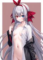 character:luminous_valentine character:ruminas_valentine copyright:tensei_shitara_slime_datta_ken general:bangs general:blue_eyes general:blush general:breasts general:collarbone general:collared_shirt general:dress_shirt general:female general:full_body general:grey_hair general:groin general:hair_ribbon general:hairband general:heterochromia general:long_hair general:long_sleeves general:looking_at_viewer general:naked_shirt general:navel general:open_clothes general:open_shirt general:red_eyes general:ribbon general:shirt general:small_breasts general:solo general:standing general:two-tone_background general:very_long_hair general:waifu2x general:white_shirt meta:ai_generated meta:stable_diffusion meta:upscaled technical:grabber // 512x704 // 367.4KB