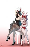 artist:masiro character:albedo character:shalltear_bloodfallen copyright:overlord_(maruyama) general:2girls general:animal_ears general:black_footwear general:black_hair general:black_leotard general:bonnet general:breast_envy general:bunny_ears general:bunny_girl general:bunnysuit general:collarbone general:demon_horns general:gloves general:high_heels general:horns general:leotard general:long_hair general:looking_at_another general:multiple_girls general:red_eyes general:red_footwear general:red_leotard general:shoes general:silver_hair general:sitting general:socks general:sweatdrop general:thighhighs general:white_gloves general:yellow_eyes meta:highres tagme technical:grabber // 800x1263 // 512.2KB