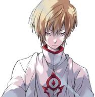 copyright:tensei_shitara_slime_datta_ken general:blonde_hair general:closed_mouth general:jacket general:male_focus general:nam_ui_nasca_rudra general:red_eyes general:short_hair general:solo general:white_background general:white_jacket technical:grabber // 640x654 // 35.8KB