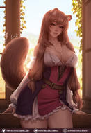 artist:luminyu character:raphtalia copyright:tate_no_yuusha_no_nariagari general:1girl general:animal_ear_fluff general:animal_ears general:backlighting general:bare_shoulders general:belt general:breast_tattoo general:breasts general:brown_hair general:chest_tattoo general:contrapposto general:day general:detached_sleeves general:dress general:large_breasts general:light_brown_hair general:lips general:long_hair general:long_sleeves general:looking_at_viewer general:low-tied_long_hair general:low_twintails general:parted_lips general:patreon_username general:raccoon_ears general:raccoon_girl general:raccoon_tail general:red_eyes general:short_dress general:signature general:slave_tattoo general:solo general:strapless general:strapless_dress general:studded_bracelet general:tail general:tattoo general:thighs general:twintails general:very_long_hair general:windowsill meta:english_commentary meta:highres technical:grabber // 877x1285 // 604.8KB