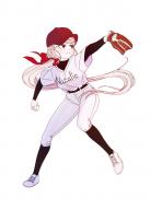 artist:巨大ニンジン character:shalltear_bloodfallen copyright:overlord_(maruyama) general:1girl general:baseball_cap general:baseball_mitt general:baseball_uniform general:female general:hat general:looking_away general:pink_hair general:sportswear tagme technical:grabber // 800x1120 // 361.8KB