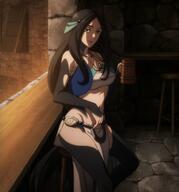 character:sadeena copyright:tate_no_yuusha_no_nariagari general:1girl general:anime_screencap general:black_hair general:blue_eyes general:long_hair general:midriff general:navel general:revealing_clothes general:solo meta:screencap meta:stitched meta:third-party_edit technical:grabber // 1920x2057 // 1.5MB