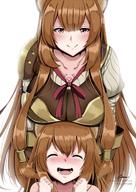 artist:astraea_(atelierastraea) character:raphtalia copyright:tate_no_yuusha_no_nariagari general:2girls general:^_^ general:animal_ears general:blunt_bangs general:blush general:breast_rest general:breasts general:breasts_on_head general:brown_hair general:chest_tattoo general:closed_eyes general:dual_persona general:happy general:large_breasts general:long_hair general:multiple_girls general:open_mouth general:purple_eyes general:raccoon_ears general:raccoon_girl general:red_ribbon general:ribbon general:saliva general:smile general:tattoo meta:commentary meta:highres meta:md5_mismatch technical:grabber // 1000x1410 // 1.1MB