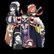 character:ainz_ooal_gown character:albedo character:cz2128_delta character:entoma_vasilissa_zeta character:lupusregina_beta character:narberal_gamma character:solution_epsilon character:yuri_alpha copyright:overlord_(maruyama) general:6+girls general:black_hair general:blonde_hair general:braid general:chibi general:double_bun general:eyepatch general:glasses general:hair_bun general:heart general:horns general:lich general:long_hair general:maid general:multiple_girls general:ponytail general:red_hair general:skeleton general:transparent_background general:twin_braids tagme technical:grabber // 800x800 // 619.7KB