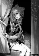 artist:minami_seira character:raphtalia copyright:tate_no_yuusha_no_nariagari general:1girl general:animal_ears general:curtain_grab general:curtains general:greyscale general:long_hair general:long_sleeves general:looking_at_viewer general:miniskirt general:monochrome general:neck_ribbon general:official_art general:open_mouth general:raccoon_ears general:raccoon_girl general:ribbon general:sitting general:skirt general:solo general:very_long_hair meta:non-web_source technical:grabber // 719x1013 // 607.2KB