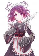 artist:yang_zheng_yu character:entoma_vasilissa_zeta copyright:overlord_(maruyama) general:1girl general:antennae general:apron general:bangs general:closed_mouth general:double_bun general:fangs general:female general:frills general:insect_girl general:light_smile general:long_sleeves general:looking_at_viewer general:maid_headdress general:obi general:parted_bangs general:purple_eyes general:purple_hair general:sash general:shield general:sleeves_past_wrists general:solo general:sword general:upper_body general:wa_maid general:weapon general:white_apron general:wide_sleeves genre:monster_girl medium:high_resolution medium:simple_background medium:white_background tagme technical:grabber // 1240x1754 // 950.6KB