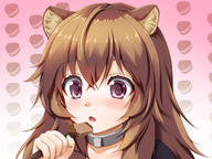 artist:toranoo character:raphtalia copyright:tate_no_yuusha_no_nariagari general:1girl general:animal_ears general:blush general:brown_hair general:collar general:eating general:long_hair general:looking_at_viewer general:metal_collar general:purple_eyes general:raccoon_ears general:raccoon_girl meta:commentary_request meta:highres technical:grabber // 2000x1500 // 1.2MB