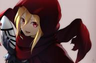 artist:tea_(nakenashi) character:evileye copyright:overlord_(maruyama) general:1girl general::d general:blonde general:cloak general:fang general:female general:gloves general:hair_between_eyes general:hair_strand general:holding general:holding_mask general:hood general:hood_up general:hooded_cloak general:looking_at_viewer general:mask general:mask_removed general:open_mouth general:purple_gloves general:red_cloak general:red_eyes general:smile general:solo general:upper_body general:vampire medium:dated medium:grey_background medium:signature tagme technical:grabber // 1212x800 // 274.5KB