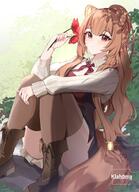 artist:klahomavt character:raphtalia copyright:tate_no_yuusha_no_nariagari general:1girl general:animal_ear_fluff general:animal_ears general:artist_name general:black_dress general:boots general:breasts general:brown_footwear general:brown_hair general:brown_thighhighs general:closed_mouth general:collared_dress general:convenient_leg general:dot_mouth general:dress general:flower general:full_body general:high_heel_boots general:high_heels general:holding general:holding_flower general:light_blush general:long_hair general:long_sleeves general:looking_at_viewer general:medium_breasts general:multicolored_clothes general:multicolored_dress general:neck_ribbon general:on_floor general:outdoors general:raccoon_ears general:raccoon_girl general:raccoon_tail general:red_dress general:red_eyes general:red_flower general:red_ribbon general:ribbon general:sitting general:skindentation general:solo general:tail general:thighhighs general:thighs general:white_dress general:wing_collar meta:absurdres meta:clip_studio_paint_(medium) meta:commentary meta:commission meta:english_commentary meta:flower_request meta:highres technical:grabber // 2560x3540 // 743.5KB