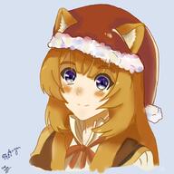 artist:peekayan character:raphtalia copyright:tate_no_yuusha_no_nariagari general:1girl general:alternate_eye_color general:animal_ear_fluff general:animal_ears general:artist_name general:blue_background general:blush general:brown_hair general:christmas general:closed_mouth general:eyelashes general:hat general:high_collar general:light_blue_background general:light_smile general:long_hair general:looking_at_viewer general:neck_ribbon general:portrait general:purple_eyes general:raccoon_ears general:raccoon_girl general:red_headwear general:red_ribbon general:ribbon general:santa_hat general:sidelocks general:signature general:simple_background general:solo technical:grabber // 650x650 // 271.4KB