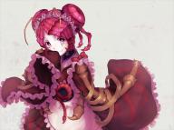 character:entoma_vasilissa_zeta copyright:overlord_(maruyama) general:1girl general:antennae general:apron general:budda general:dress general:fangs general:female general:frilled_dress general:frilled_sleeves general:frills general:insect_girl general:long_sleeves general:looking_at_viewer general:maid_headdress general:red_eyes general:red_hair general:sleeves_past_wrists general:solo general:wa_maid general:wide_sleeves genre:monster_girl medium:4:3_aspect_ratio tagme technical:grabber // 1067x800 // 946.9KB