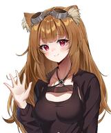 artist:devl_ga_aru character:raphtalia copyright:tate_no_yuusha_no_nariagari general:1girl general:animal_ear_fluff general:animal_ears general:blunt_bangs general:blush general:breasts general:brown_goggles general:brown_hair general:brown_shrug general:brown_tank_top general:closed_mouth general:goggles general:goggles_on_head general:hand_up general:impossible_tank_top general:long_hair general:long_sleeves general:looking_at_viewer general:medium_breasts general:outline general:raccoon_ears general:raccoon_girl general:red_eyes general:simple_background general:smile general:solo general:tank_top general:upper_body general:waving general:white_background general:white_outline meta:commentary meta:commission meta:english_commentary meta:highres technical:grabber // 1712x2048 // 323.6KB