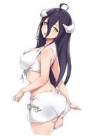 artist:relaxjon character:albedo copyright:overlord_(maruyama) general:1girl general::p general:alternate_costume general:ass general:bikini general:bikini_skirt general:black_hair general:breasts general:covered_nipples general:demon_girl general:demon_horns general:front-tie_bikini general:front-tie_top general:hair_between_eyes general:horns general:large_breasts general:long_hair general:looking_at_viewer general:looking_back general:skirt general:solo general:swimsuit general:tongue general:tongue_out general:very_long_hair general:white_background general:white_bikini general:white_skirt general:yellow_eyes tagme technical:grabber // 720x1026 // 196.9KB