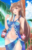 artist:miss_non character:raphtalia copyright:tate_no_yuusha_no_nariagari general:1girl general:animal_ears general:bare_shoulders general:beach general:bikini general:blue_bikini general:blue_sky general:blush general:breasts general:brown_hair general:cleavage general:cloud general:cowboy_shot general:day general:flower general:frilled_bikini general:frills general:hair_flower general:hair_ornament general:long_hair general:looking_at_viewer general:medium_breasts general:navel general:open_mouth general:outdoors general:ponytail general:purple_eyes general:raccoon_ears general:raccoon_girl general:raccoon_tail general:sarong general:sidelocks general:sky general:smile general:solo general:stomach general:swimsuit general:tail general:white_bikini meta:commentary_request meta:highres technical:grabber // 868x1355 // 1.6MB