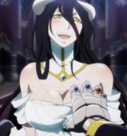 character:albedo copyright:overlord_(maruyama) general:1girl general:bare_shoulders general:black_hair general:blush general:breast_grab general:breasts general:cleavage general:demon general:demon_girl general:dress general:female general:gloves general:grabbing general:happy general:horns general:large_breasts general:long_hair general:looking_at_viewer general:open_mouth general:screencap general:solo general:succubus general:yellow_eyes metadata:highres metadata:stitched metadata:third-party_edit tagme technical:grabber // 1916x2052 // 3.2MB