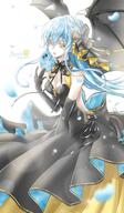 artist:friedric88 character:rimuru_tempest character:rimuru_tempest_(slime) copyright:tensei_shitara_slime_datta_ken general:1girl general:back_bow general:backless_dress general:backless_outfit general:black_bow general:black_dress general:black_gloves general:black_ribbon general:black_wings general:blue_hair general:bow general:braid general:breasts general:cleavage general:colored_eyelashes general:dress general:elbow_gloves general:floating_hair general:gloves general:hair_between_eyes general:hair_bow general:layered_dress general:lens_flare general:long_hair general:neck_ribbon general:open_mouth general:petals general:ribbon general:sleeveless general:sleeveless_dress general:slime_(creature) general:small_breasts general:solo general:very_long_hair general:wings general:yellow_eyes meta:highres technical:grabber // 800x1375 // 575.6KB