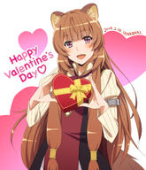 artist:yamazaki_(now_printing) character:raphtalia copyright:tate_no_yuusha_no_nariagari general:1girl general:animal_ears general:artist_name general:blunt_bangs general:blush general:box general:brown_hair general:dated general:gift general:gift_box general:happy_valentine general:heart general:heart-shaped_box general:long_hair general:looking_at_viewer general:open_mouth general:purple_eyes general:raccoon_ears general:raccoon_girl general:raccoon_tail general:smile general:solo general:tail general:valentine meta:commentary_request meta:partial_commentary technical:grabber // 603x700 // 341.9KB