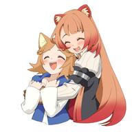 artist:mayoineko character:raphtalia character:wyndia_(tate_no_yuusha_no_nariagari) copyright:tate_no_yuusha_no_nariagari general:2girls general::d general:^_^ general:animal_ear_fluff general:animal_ears general:arm_hug general:black_dress general:blue_vest general:blush general:brown_gloves general:brown_hair general:closed_eyes general:collarbone general:colored_tips general:cropped_torso general:dog_ears general:dog_girl general:dress general:forehead general:gloves general:high_collar general:hug general:layered_dress general:long_hair general:long_sleeves general:medium_hair general:metal_arm_cuffs general:multicolored_hair general:multiple_girls general:neck_ribbon general:open_mouth general:raccoon_ears general:raccoon_girl general:red_dress general:red_hair general:red_ribbon general:ribbon general:shirt general:simple_background general:smile general:teeth general:two-tone_dress general:upper_body general:vest general:white_background general:white_dress general:white_shirt meta:absurdres meta:commentary meta:commission meta:english_commentary meta:highres meta:second-party_source meta:skeb_commission technical:grabber // 3072x3072 // 1.7MB