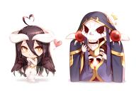 artist:kyuritizu character:ainz_ooal_gown character:albedo copyright:overlord_(maruyama) general: general:1boy general:1girl general:ahoge general:bare_shoulders general:black_hair general:black_sclera general:blush general:blush_stickers general:chibi general:closed_mouth general:demon_girl general:dress general:elbow_gloves general:eyebrows_visible_through_hair general:female general:gloves general:hair_between_eyes general:hand_up general:heart general:heart_ahoge general:hood general:hood_up general:horns general:long_hair general:looking_at_another general:male general:own_hands_together general:red_eyes general:robe general:sanpaku general:skeleton general:smile general:standing general:white_dress general:wings medium:3:2_aspect_ratio medium:simple_background medium:white_background tagme technical:grabber // 768x512 // 246.0KB