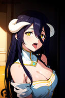 artist:pikkiwynn character:albedo copyright:overlord_(maruyama) general:bare_shoulders general:black_hair general:blush general:breasts general:cleavage general:demon_girl general:demon_horns general:detached_collar general:dress general:female general:hair_between_eyes general:horns general:large_breasts general:long_hair general:looking_at_viewer general:open_mouth general:slit_pupils general:solo general:teeth general:tongue general:tongue_out general:upper_body general:yellow_eyes meta:ai_generated technical:grabber // 768x1152 // 410.1KB