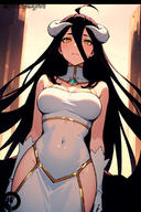 artist:pikkiwynn character:albedo copyright:overlord_(maruyama) general:ahoge general:bare_shoulders general:black_hair general:breasts general:closed_mouth general:covered_navel general:demon_girl general:demon_horns general:detached_collar general:dress general:female general:gloves general:hair_between_eyes general:hip_vent general:horns general:large_breasts general:long_hair general:looking_at_viewer general:slit_pupils general:solo general:white_dress general:white_gloves general:wings general:yellow_eyes meta:ai_generated technical:grabber // 768x1152 // 456.7KB