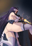 artist:Merkonig character:albedo copyright:overlord_(maruyama) general:1girl general:ass general:breasts general:gun general:large_breasts general:long_hair general:weapon technical:grabber // 708x1000 // 89.0KB