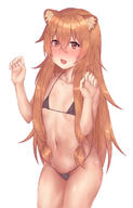 artist:kirima_aki character:raphtalia copyright:tate_no_yuusha_no_nariagari general:1girl general:animal_ears general:bikini general:black_bikini general:blush general:brown_eyes general:brown_hair general:collarbone general:cowboy_shot general:flat_chest general:hair_between_eyes general:long_hair general:micro_bikini general:navel general:nose_blush general:open_mouth general:raccoon_ears general:raccoon_girl general:simple_background general:solo general:swimsuit general:very_long_hair general:white_background meta:commentary_request meta:highres technical:grabber // 1120x1744 // 1.0MB