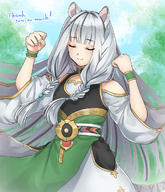 artist:hamham_121 character:atla_fayon copyright:tate_no_yuusha_no_nariagari deprecated:silver_hair general:animal_ears general:blue_background general:braid general:closed_eyes general:green_robe general:power-up general:robe general:smile general:twin_braids general:white_robe meta:highres technical:grabber // 1029x1200 // 1.2MB