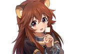 artist:asada_hachi character:raphtalia copyright:tate_no_yuusha_no_nariagari general:1girl general::d general:animal_ear_fluff general:animal_ears general:blush general:brown_hair general:collar general:crossed_bangs general:cuffs general:flag general:hair_between_eyes general:holding general:layered_sleeves general:long_hair general:long_sleeves general:looking_at_viewer general:metal_collar general:mini_flag general:open_mouth general:own_hands_clasped general:own_hands_together general:raccoon_ears general:raccoon_girl general:red_eyes general:ribbed_shirt general:shirt general:short_over_long_sleeves general:short_sleeves general:simple_background general:smile general:solo general:upper_body general:white_background meta:commentary meta:highres technical:grabber // 1600x900 // 273.5KB