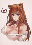 artist:monori_rogue character:raphtalia copyright:tate_no_yuusha_no_nariagari general:1girl general:animal_ear_fluff general:animal_ears general:bare_shoulders general:breast_tattoo general:breasts general:brown_hair general:cleavage general:collarbone general:eyelashes general:eyeliner general:heart general:large_breasts general:lips general:long_hair general:looking_at_viewer general:makeup general:off-shoulder_shirt general:off_shoulder general:raccoon_ears general:raccoon_girl general:red_eyes general:shirt general:slave_tattoo general:solo general:spoken_heart general:tattoo general:upper_body meta:absurdres meta:commentary meta:english_commentary meta:highres meta:photoshop_(medium) technical:grabber // 2480x3508 // 3.4MB