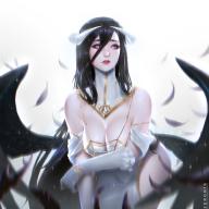 artist:zeronis character:albedo copyright:overlord_(maruyama) general:black_hair general:cleavage general:dress general:female general:large_breasts general:long_hair general:solo tagme technical:grabber // 1440x1440 // 291.0KB